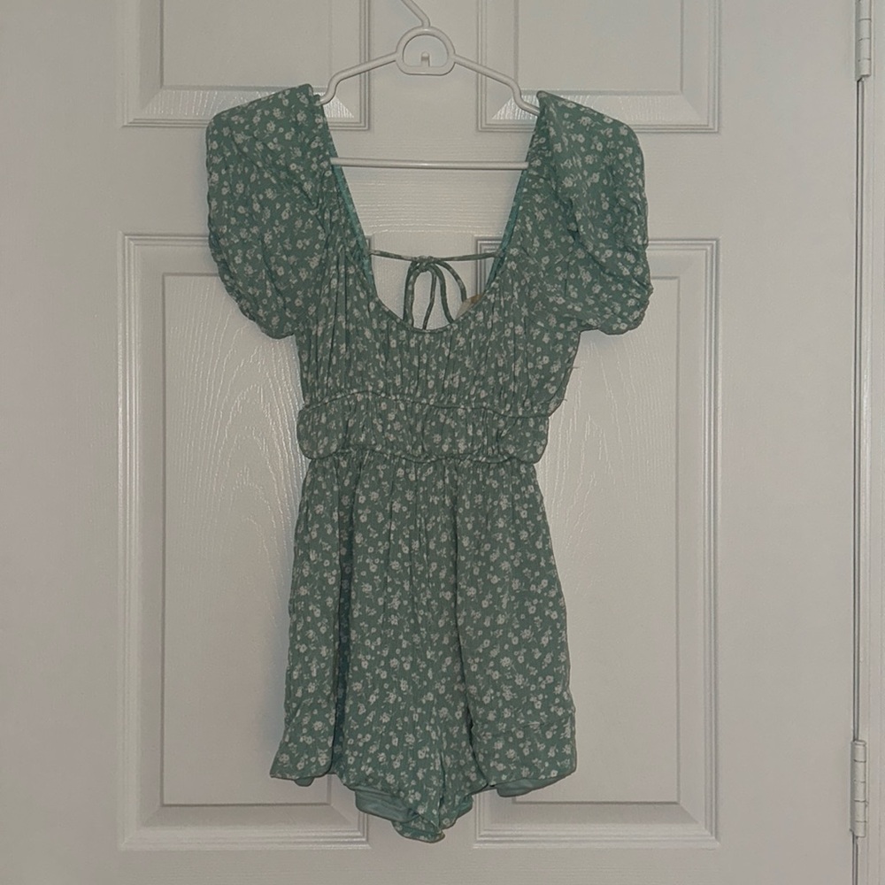 Altar’d State Green Floral Romper